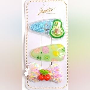 2 Packs of ADORABLE Fruit Design Hair Clips for Young Girls- NEW!